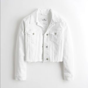 Hollister Crop White Denim Jacket